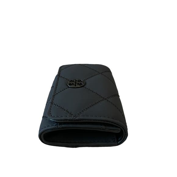 TORY BURCH Willa Matte Card Case 150057 Leather Black Quilted Small NEW - Picture 3 of 16